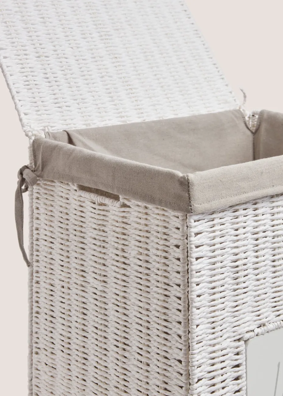 White Heart Laundry Basket (51cm x 40cm x 30cm)