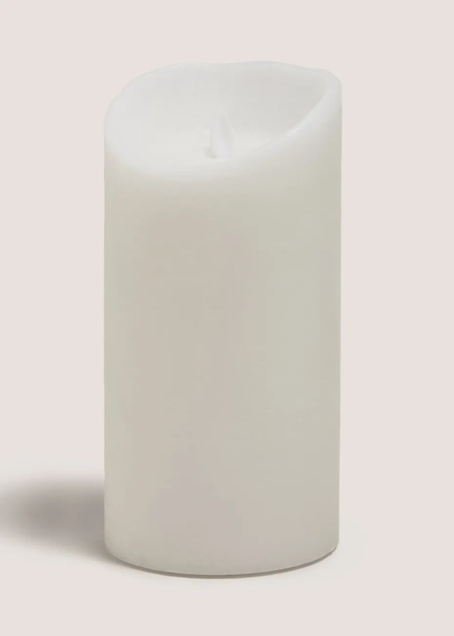 White LED Large Pillar Candle