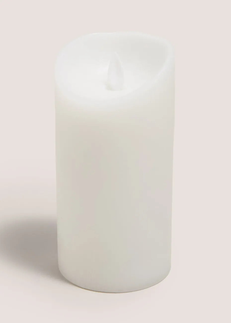 White LED Large Pillar Candle