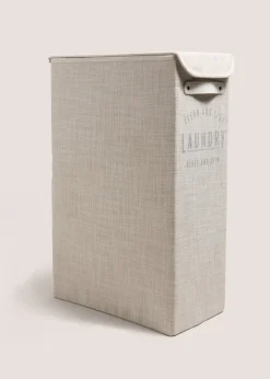 White Linen Laundry Basket