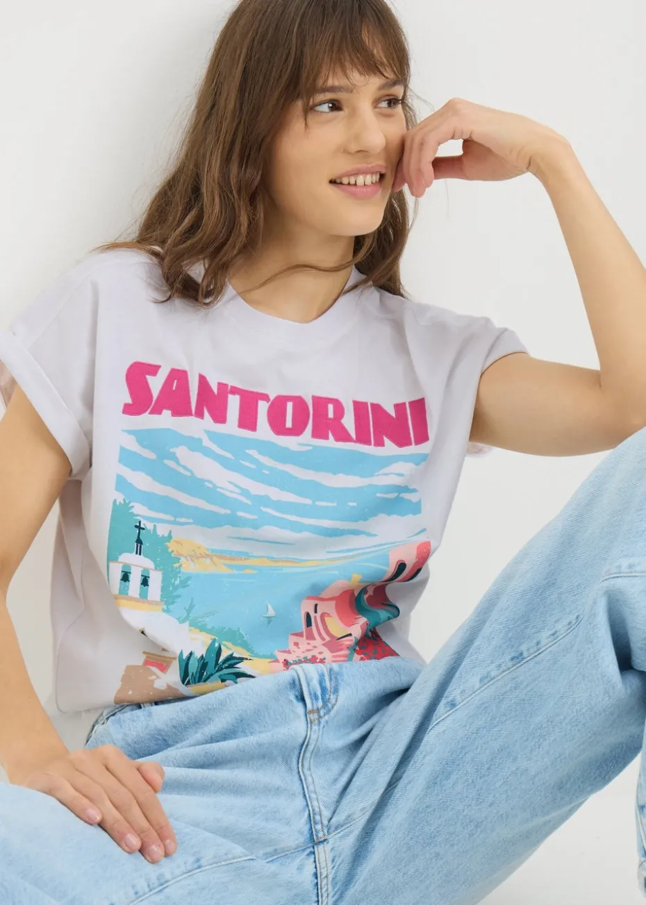 White Santorini Graphic T-Shirt