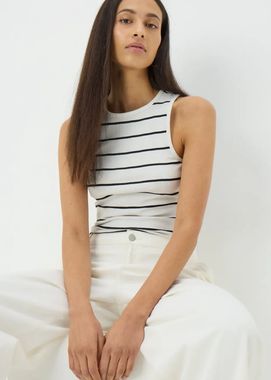 White Stripe Vest Top