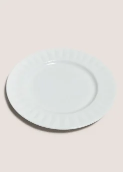 White Textured Dinner Plate