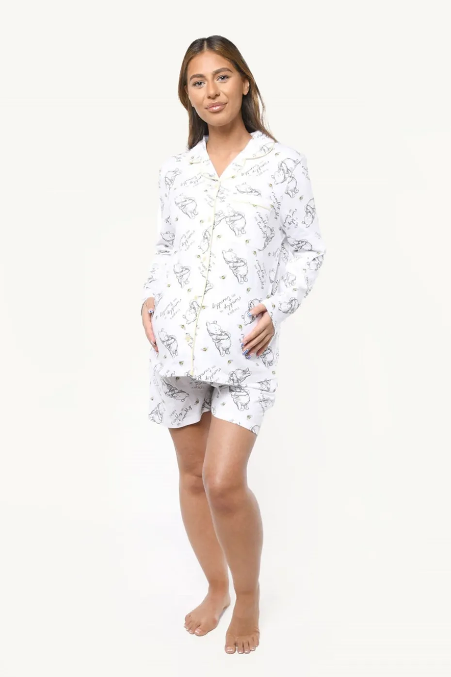 Winnie The Pooh Ladies White Maternity Pyjama