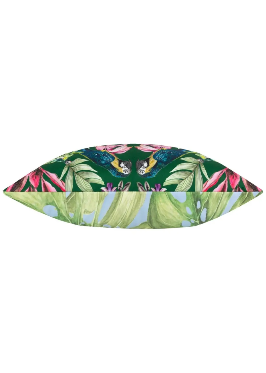 Wylder Tropics Dark Green Kali Birds Filled Outdoor Cushions (30cm x 50cm x 8cm)