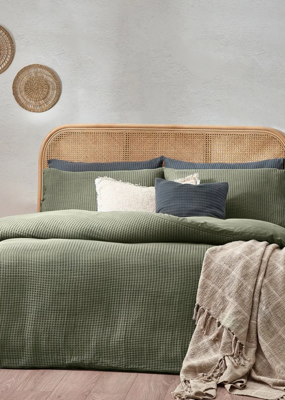 Yard Chunky Waffle 100% Cotton Duvet Cover Set