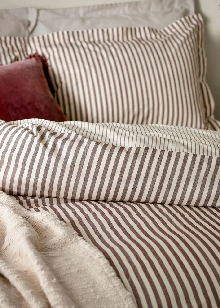 Yard Hebden Melange Stripe Cotton Duvet Cover Set