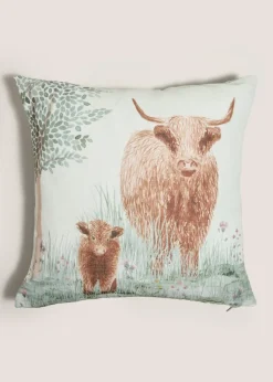 Yellow Fluffy Highland Cow Cushion