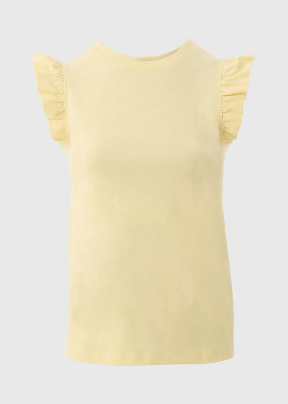 Yellow Ruffle Sleeve T-Shirt