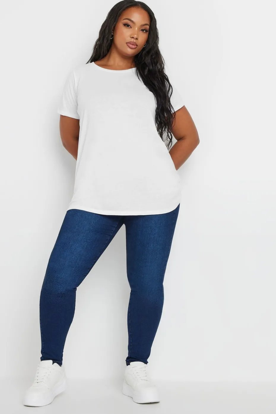 Yours 3 Pack Curve Navy Blue & Black Core T Shirts