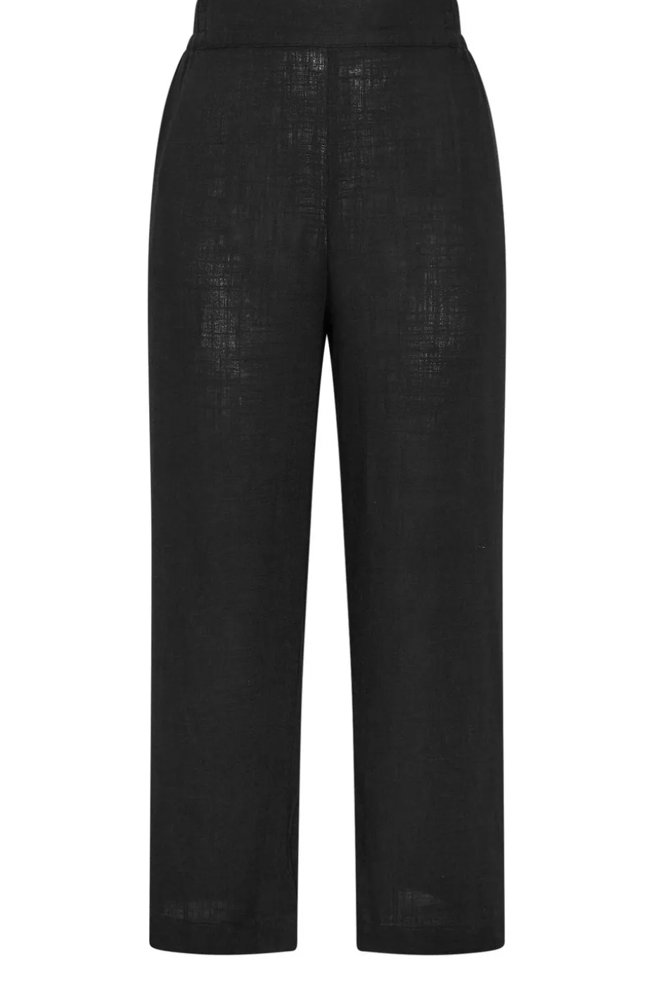 Yours Curve Black Linen Wide Leg Trousers
