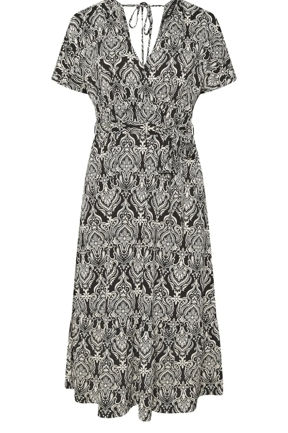 Yours Curve Black Paisley Print Midaxi Wrap Dress
