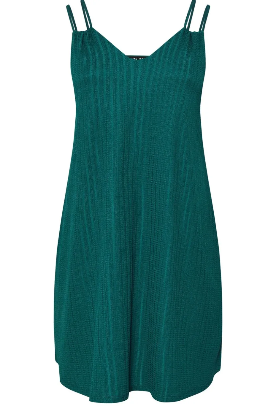 Yours Curve Emerald Green Textured Double Strap Mini Dress