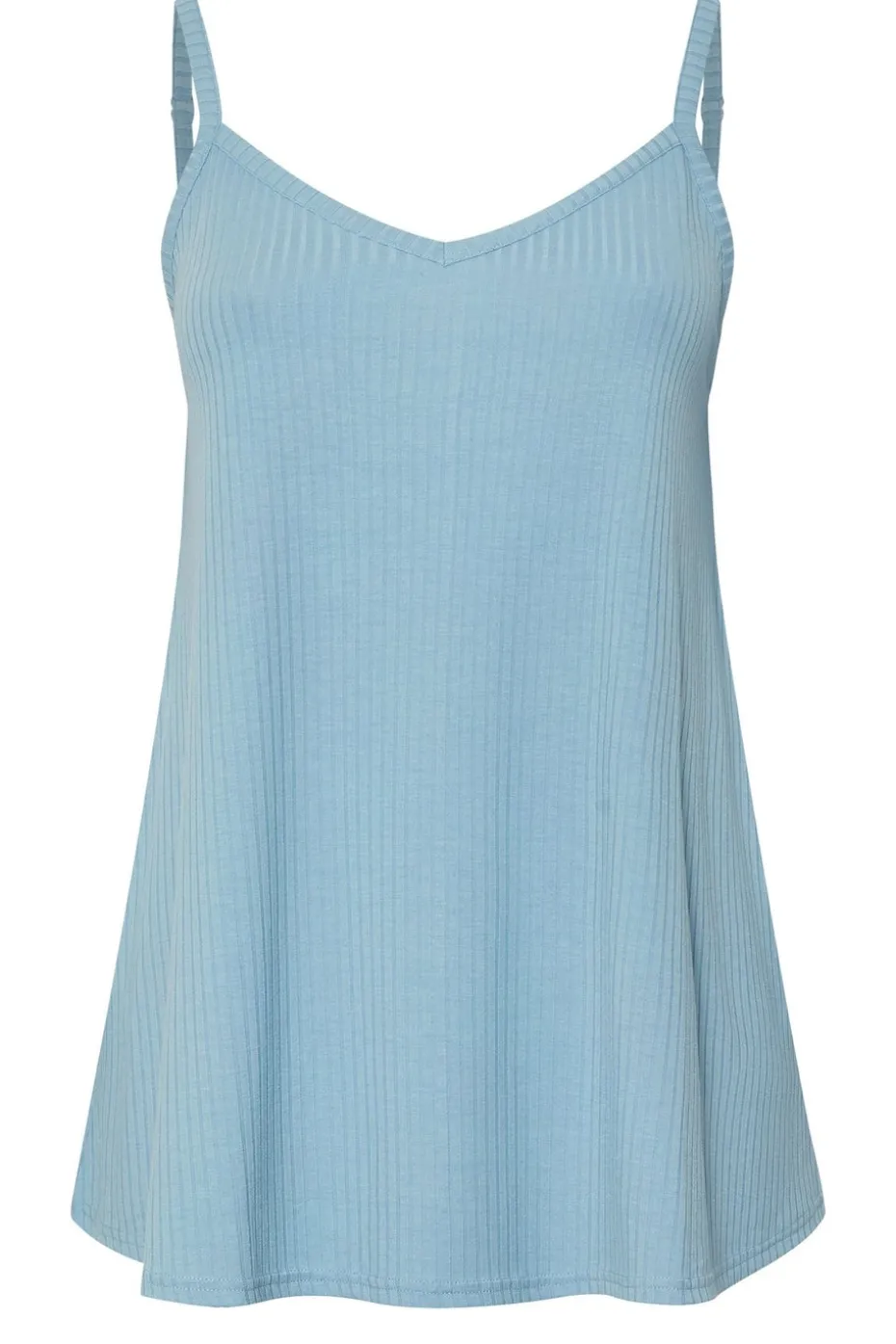 Yours Curve Light Blue Ribbed Swing Cami Top