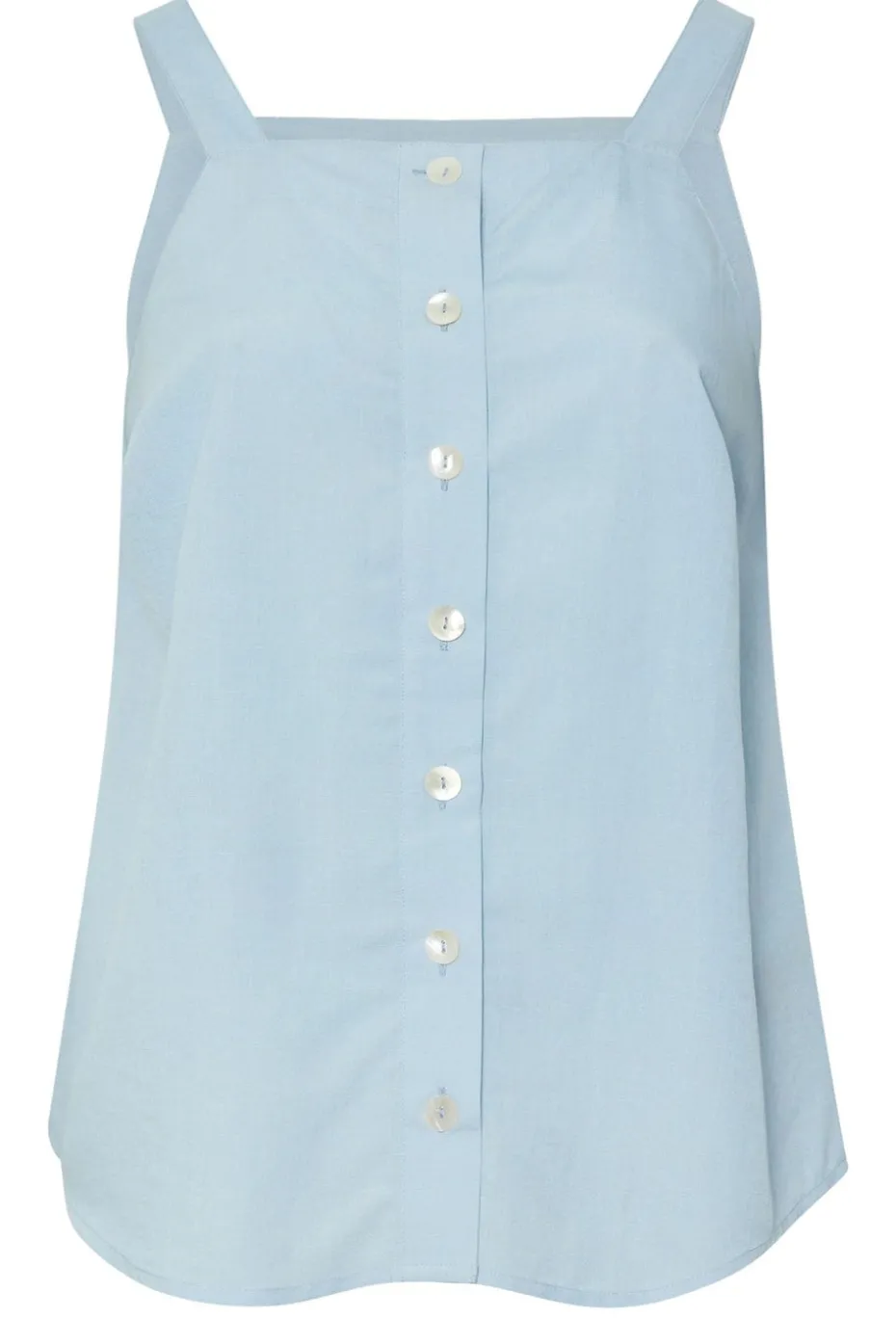 Yours Curve Light Blue Square Neck Vest Top