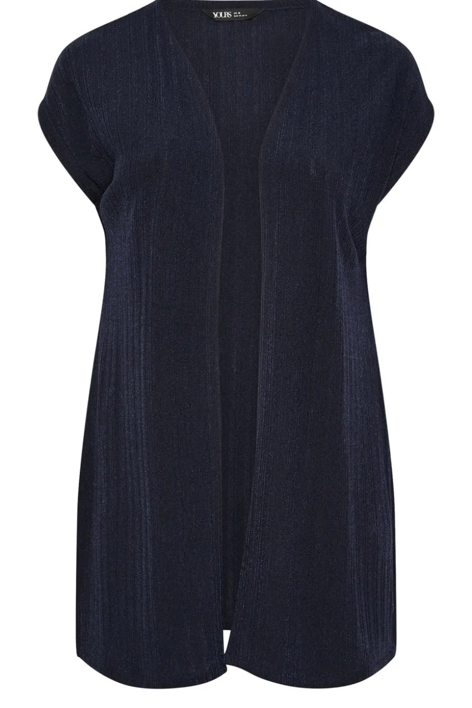 Yours Curve Navy Blue Ribbed Jersey Cardigan