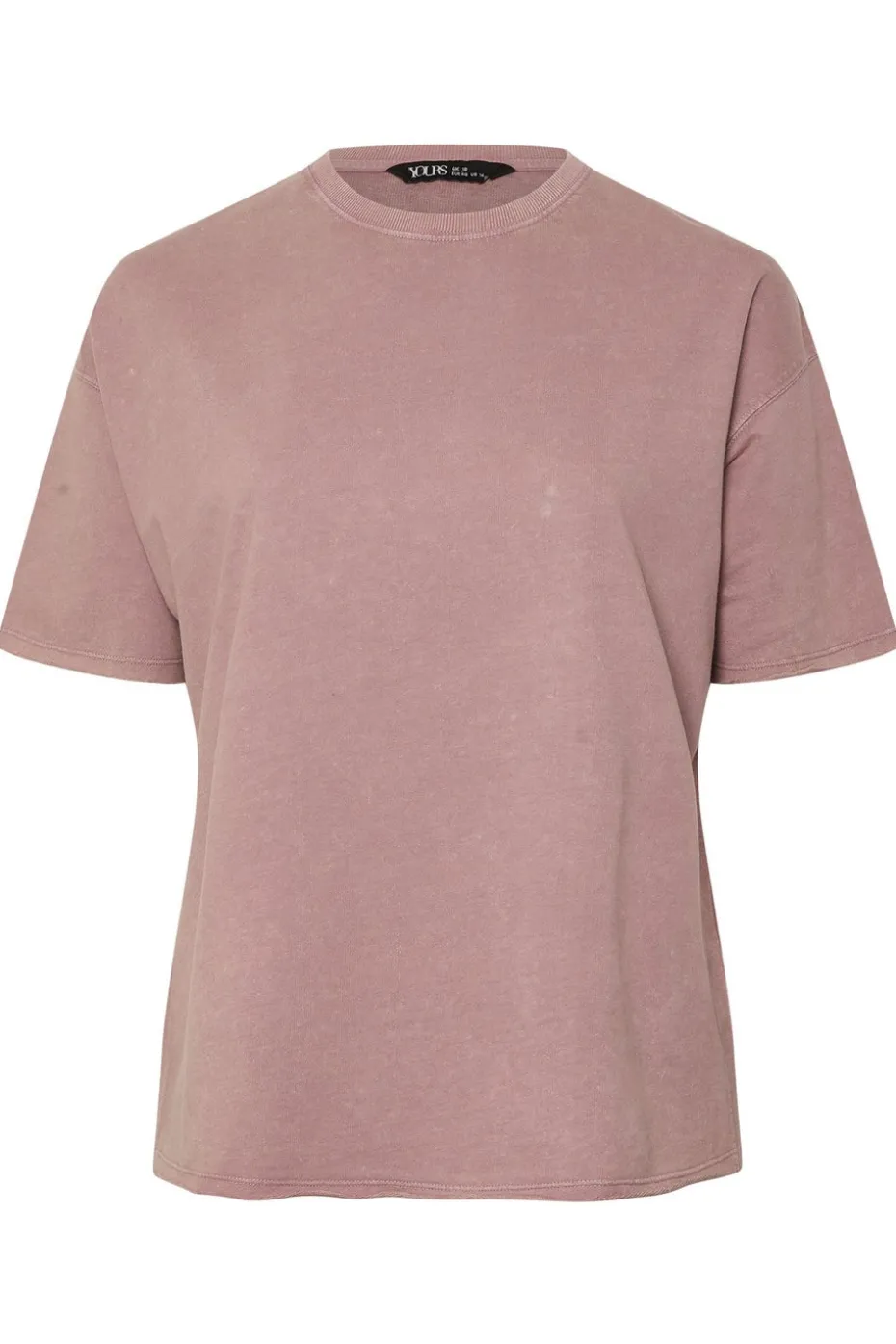 Yours Curve Pink Acid Wash Oversized Sweat T-Shirt