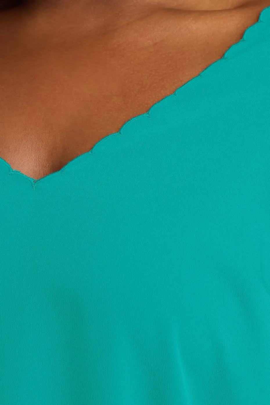 Yours Curve Teal Green Scallop Edge Cami Vest Top