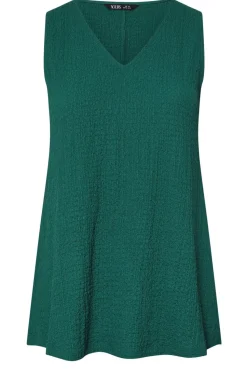 Yours Curve Teal Green Textured Swing Vest Top