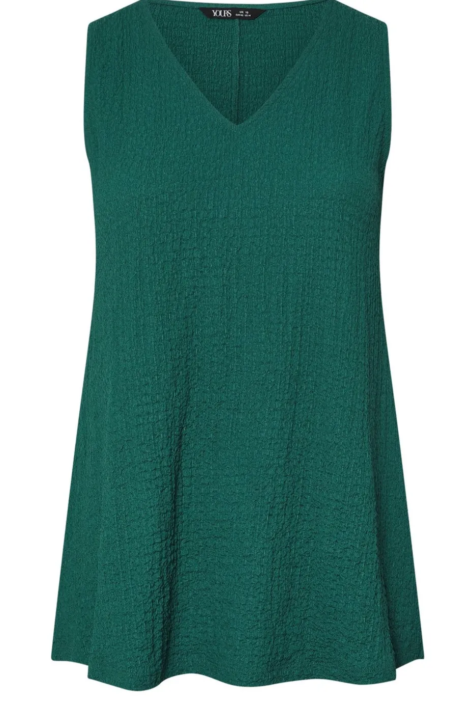 Yours Curve Teal Green Textured Swing Vest Top