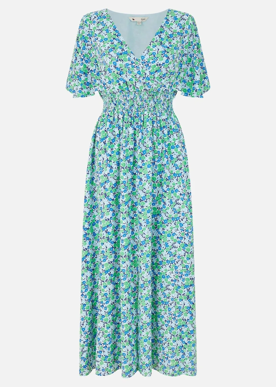 Yumi Green Ditsy Print Maxi Dress