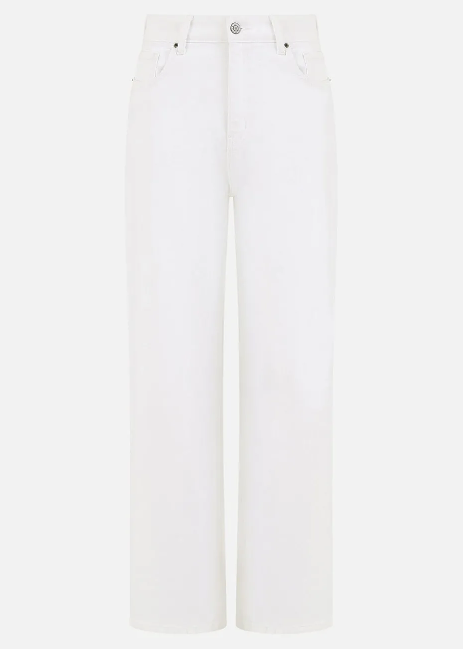 Yumi White Wide Leg High Waist Jeans